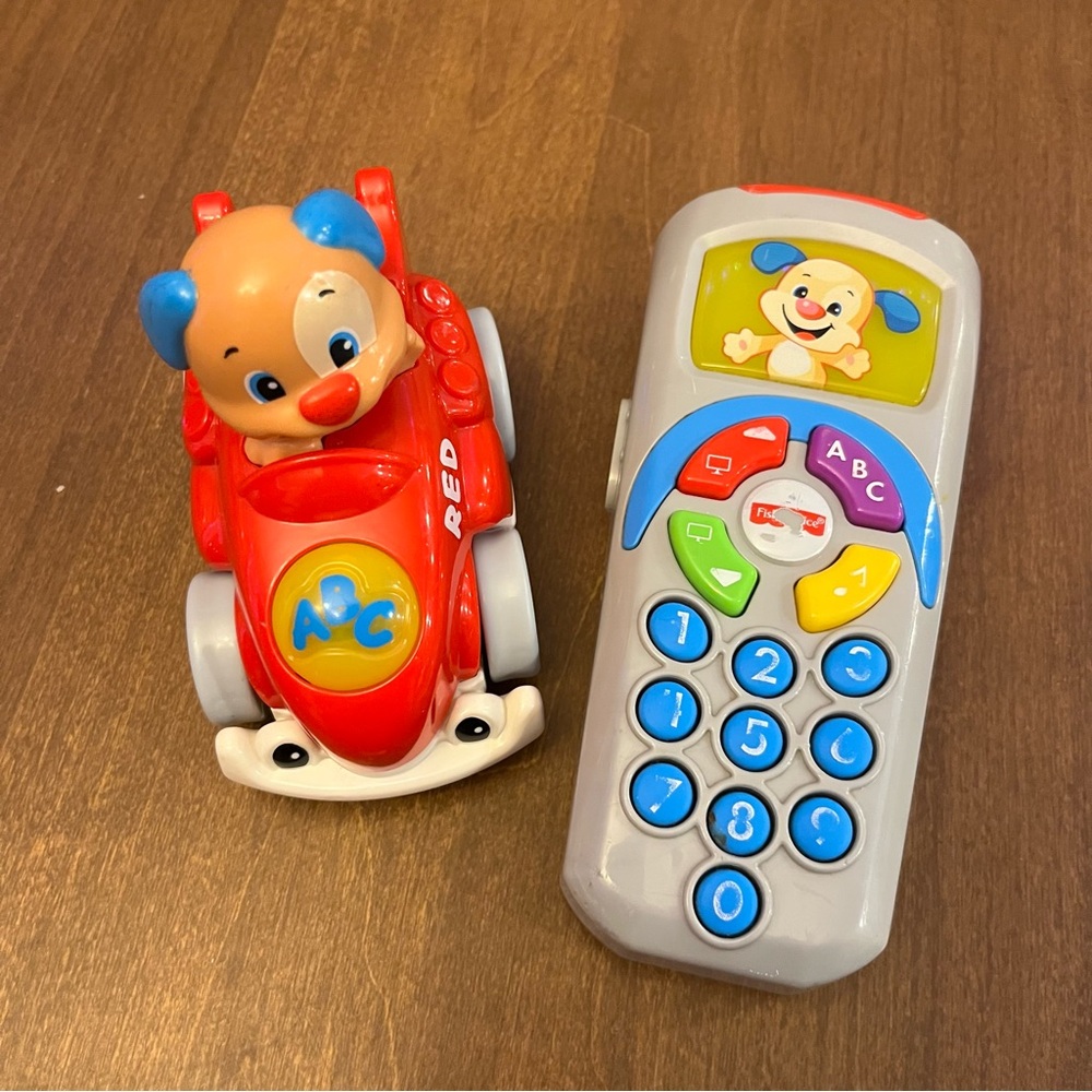 Fisher Price Puppy Learning Toys Remote and Red Car